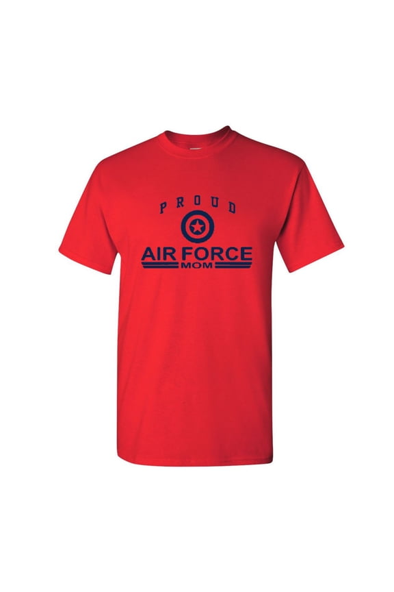 Proud Air Force Mom T-Shirt US Air Force Mens Shirt, Red, Small