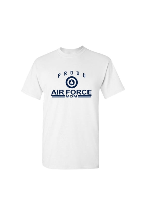 Proud Air Force Mom T-Shirt US Air Force Mens Shirt, White, Medium