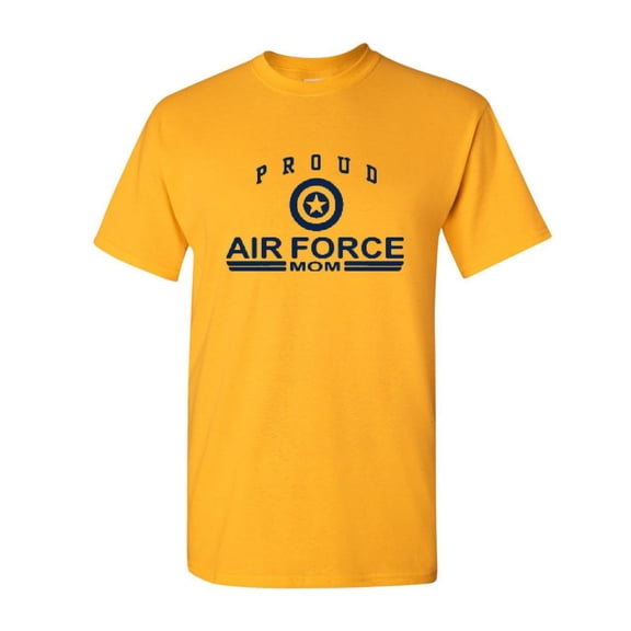 Tee Hunt Proud Air Force Mom T-Shirt US Air Force Mens Shirt, Yellow, Medium