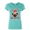 thumbnail image 1 of Tee Hunt Pugly Sweatshirt Women's T-Shirt Pug Ugly Sweater Jolly Christmas Xmas Shirt, Light Blue, X-Large, 1 of 4