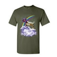 thumbnail image 1 of Tee Hunt Rainbow Goat on a Cloud T-Shirt Galaxy Space Funny Universe Gag Mens Shirt, Military Green, 4X-Large, 1 of 5