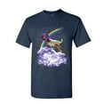 thumbnail image 1 of Tee Hunt Rainbow Goat on a Cloud T-Shirt Galaxy Space Funny Universe Gag Mens Shirt, Navy Blue, Large, 1 of 5