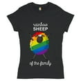 thumbnail image 1 of Tee Hunt Rainbow Sheep of The Family T-Shirt Gay Pride LGBT Support Funny Women's T-Shirt Tee, 1 of 5