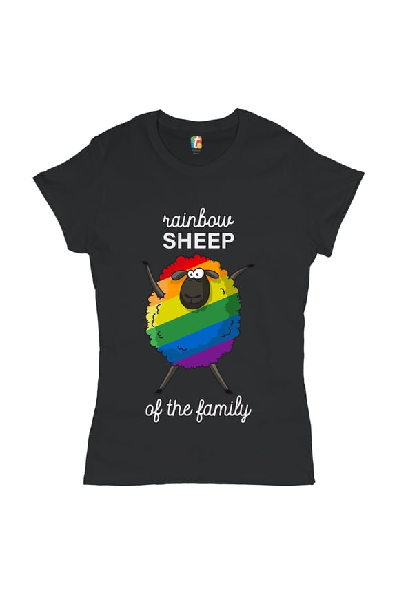 Rainbow Sheep of The Family T-Shirt Gay Pride LGBT Support Funny Women's T-Shirt Tee