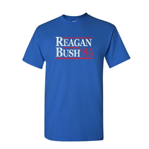 Tee Hunt Reagan Bush '84 T-Shirt Ronald American President History GOP Mens Shirt