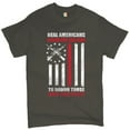 thumbnail image 1 of Tee Hunt Real Americans Stand for The Flag T-Shirt Patriotic Veteran's Day Men's Tee, Charcoal, 5X-Large, 1 of 5