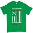 thumbnail image 1 of Tee Hunt Real Americans Stand for The Flag T-Shirt Patriotic Veteran's Day Men's Tee, Green, Large, 1 of 5