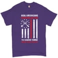 thumbnail image 1 of Tee Hunt Real Americans Stand for The Flag T-Shirt Patriotic Veteran's Day Men's Tee, Purple, 5X-Large, 1 of 5