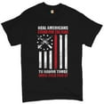 thumbnail image 1 of Tee Hunt Real Americans Stand for The Flag T-Shirt Patriotic Veteran's Day Men's Tee, 1 of 5