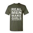 thumbnail image 1 of Tee Hunt Real Men Make Girls T-Shirt Dad Father's Day Daddy Daughter Gift Mens Shirt, Military Green, X-Large, 1 of 5