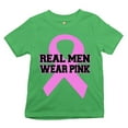thumbnail image 1 of Tee Hunt Real Men Wear Pink Youth T-Shirt Breast Cancer Awareness Tee, Green, Large, 1 of 5