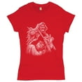 thumbnail image 1 of Tee Hunt Reaper Biker T-Shirt Skeleton Biker Forever Women's T-Shirt Tee, Red, Large, 1 of 5