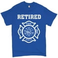 thumbnail image 1 of Tee Hunt Retired Firefighter Badge T-Shirt Fire and Rescue Fire Department Men's Tee, Blue, X-Large, 1 of 5