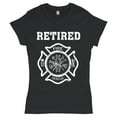 thumbnail image 1 of Tee Hunt Retired Firefighter Badge T-Shirt Fire and Rescue Fire Department Women's T-Shirt Tee, 1 of 5