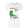 thumbnail image 1 of Tee Hunt Rex Can't Dunk Funny Women's T-Shirt Basketball Tyrannosaurus Fail, White, Large, 1 of 5
