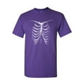 thumbnail image 1 of Tee Hunt Rib Cage Glow in The Dark T-Shirt Skeleton Halloween Bones Xray Mens Shirt, Purple, Medium, 1 of 5