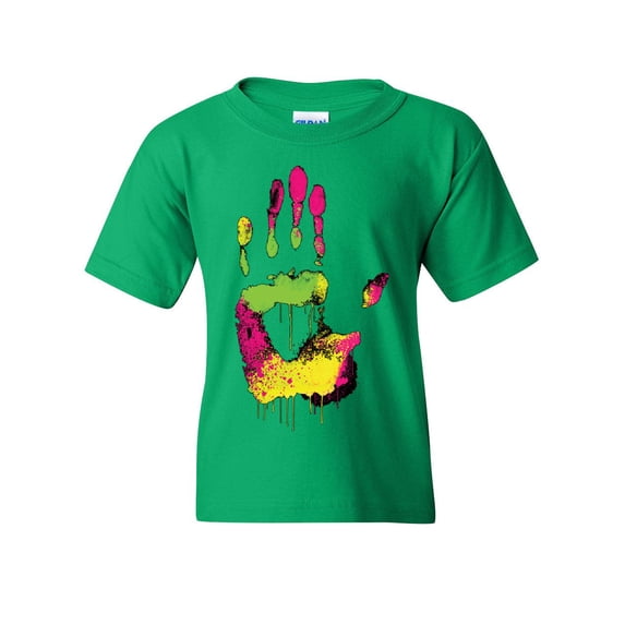 Tee Hunt Rib Cage Glow in the Dark Youth T-Shirt Skeleton Halloween Bones Xray Kids Tee, Green, Small