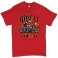 thumbnail image 1 of Tee Hunt Ride It Like You Stole It T-shirt Biker Born to Be Wild Motorcycle Men's Tee, Red, 3X-Large, 1 of 5
