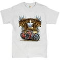 thumbnail image 1 of Tee Hunt Ridin' High T-shirt Biker Forever Chopper Rider American Eagle Men's Tee, Ash Gray, Small, 1 of 5