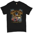 thumbnail image 1 of Tee Hunt Ridin' High T-shirt Biker Forever Chopper Rider American Eagle Men's Tee, Black, 4X-Large, 1 of 5