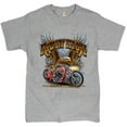 thumbnail image 1 of Tee Hunt Ridin' High T-shirt Biker Forever Chopper Rider American Eagle Men's Tee, Gray, XX-Large, 1 of 5