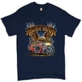 thumbnail image 1 of Tee Hunt Ridin' High T-shirt Biker Forever Chopper Rider American Eagle Men's Tee, Navy Blue, X-Large, 1 of 5