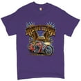 thumbnail image 1 of Tee Hunt Ridin' High T-shirt Biker Forever Chopper Rider American Eagle Men's Tee, Purple, Medium, 1 of 5