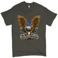 thumbnail image 1 of Tee Hunt Rolling Thunder T-Shirt Biker Born to Be Wild Bald Eagle Outlaw Men's Tee, Charcoal, 4X-Large, 1 of 5