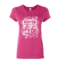 thumbnail image 1 of Tee Hunt Route 66 Women's T-Shirt Bullet Holes The Mother Road American Highway Shirt, Pink, Large, 1 of 5