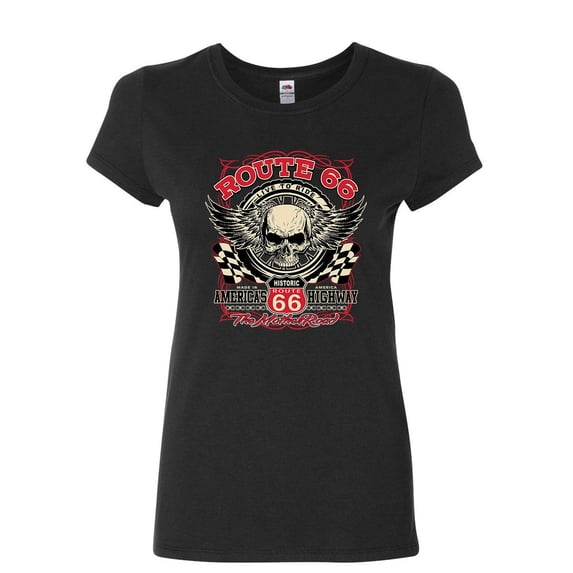 Tee Hunt Route 66 the Mother Road Women's T-Shirt Live to Ride America's Highway Shirt