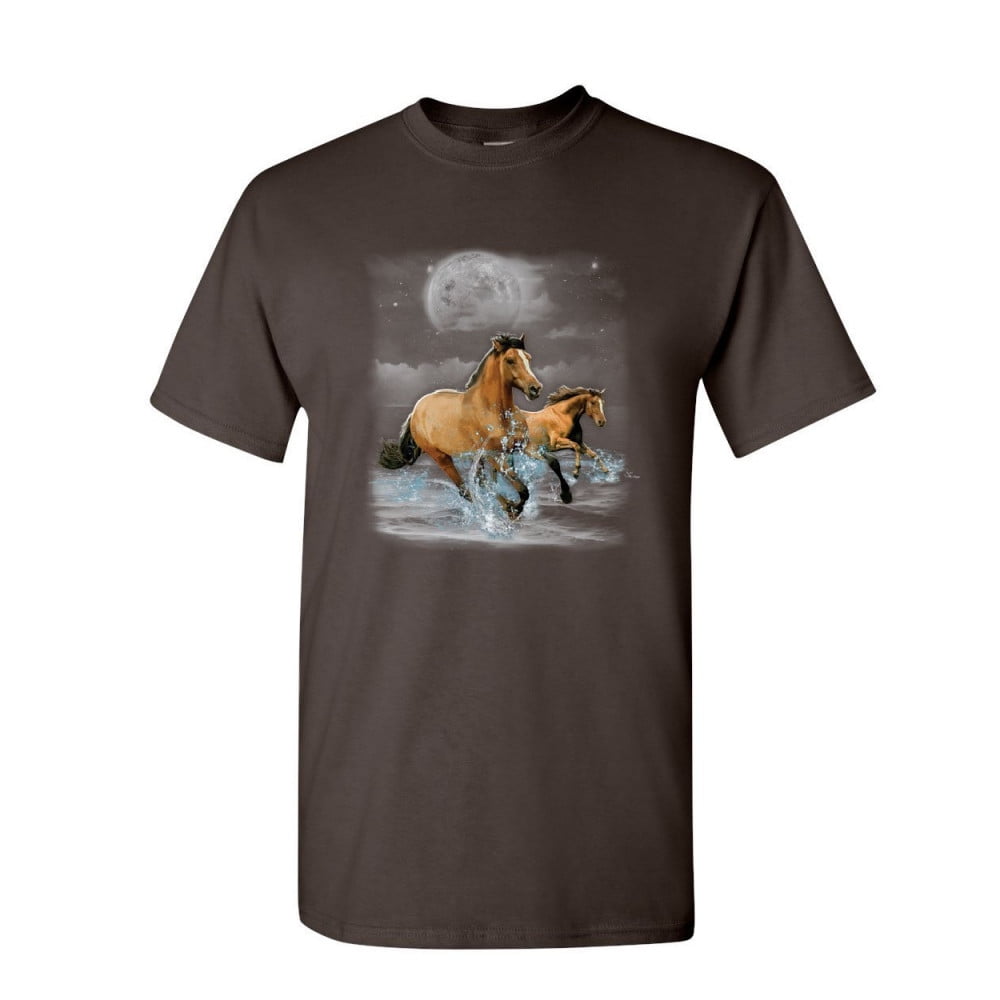 Tee Hunt Running Wild Horses T-Shirt Wildlife Mustangs Nature