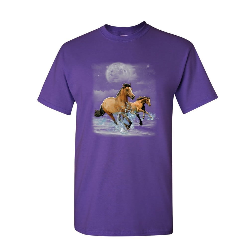 Tee Hunt Running Wild Horses T-Shirt Wildlife Mustangs Nature