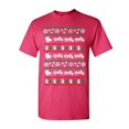 thumbnail image 1 of Tee Hunt Santa Biker Christmas T-Shirt Ugly Sweater Style Xmas Funny Men's Novelty Shirt, Hot Pink, Large, 1 of 5