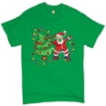 thumbnail image 1 of Tee Hunt Santa Claus Dabbing with Christmas Tree T-shirt Merry and Bright Men's Tee, Green, 4X-Large, 1 of 5