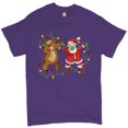 thumbnail image 1 of Tee Hunt Santa Claus and Rudolph Dab Dance T-Shirt Merry Christmas Xmas Men's Tee, Purple, 4X-Large, 1 of 5