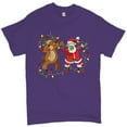 thumbnail image 1 of Tee Hunt Santa Claus and Rudolph Dab Dance T-Shirt Merry Christmas Xmas Men's Tee, Purple, Large, 1 of 5
