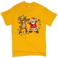 thumbnail image 1 of Tee Hunt Santa Claus and Rudolph Dab Dance T-Shirt Merry Christmas Xmas Men's Tee, Yellow, Medium, 1 of 5