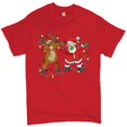 thumbnail image 1 of Tee Hunt Santa Claus and Rudolph Dab Dance T-Shirt Merry Christmas Xmas Men's Tee, 1 of 5