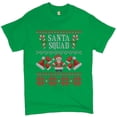 thumbnail image 1 of Tee Hunt Santa Squad T-Shirt Cute Ugly Sweater Merry and Bright Christmas Men's Tee, Green, 4X-Large, 1 of 5