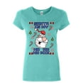 thumbnail image 1 of Tee Hunt Santa is My Ho Ho Homie Women's T-Shirt Fun Ugly Sweater Merry Christmas Shirt, Light Blue, 3X-Large, 1 of 4