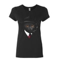 thumbnail image 1 of Tee Hunt Secret Agent Cat Women's T-Shirt Detective Kitty Funny Spy Cigar Pet Shirt, Black, XX-Large, 1 of 5