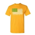 thumbnail image 1 of Tee Hunt Shamrock American Flag T-Shirt St Patricks Day Paddy Irish Men's Novelty Shirt, Yellow, Medium, 1 of 5