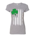 thumbnail image 1 of Tee Hunt Shamrock Flag Stars and Stripes Women's T-Shirt Irish St. Patrick's Day Shirt, Gray, X-Large, 1 of 5