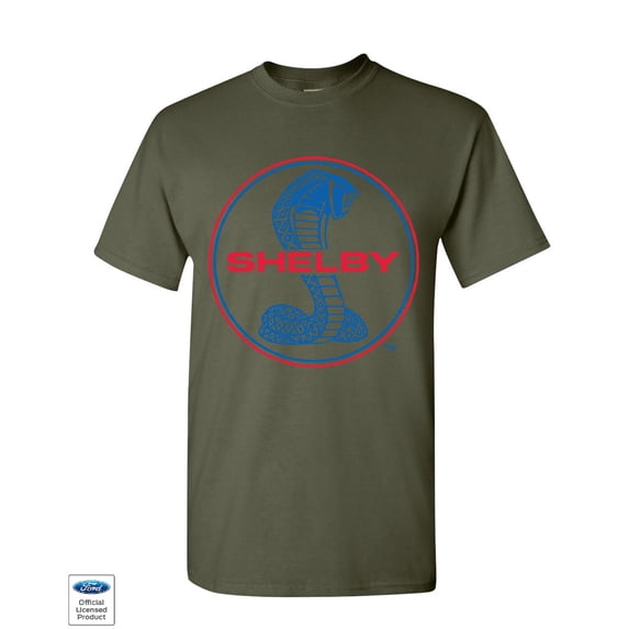 Tee Hunt Shelby Cobra Ford Mustang T-Shirt American Muscle Ford Racing Mens Shirt, Military Green, 5X-Large