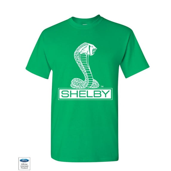 Tee Hunt Shelby Cobra T-Shirt American Classic Muscle Car Ford Mustang Mens Shirt, Green, Medium