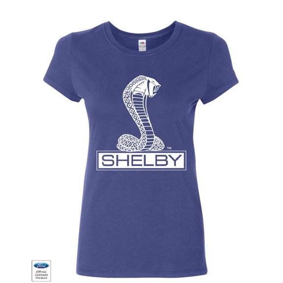 Tee Hunt Shelby Cobra Women's T-Shirt American Classic Muscle Car Ford Mustang Shirt, Blue, 3X-Large