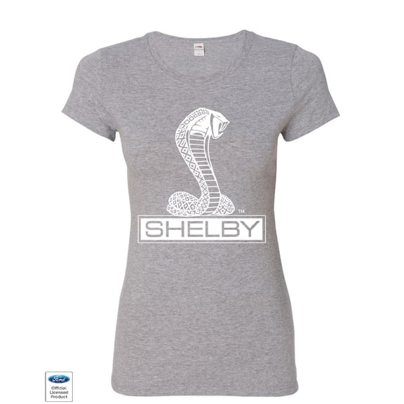 Tee Hunt Shelby Cobra Women's T-Shirt American Classic Muscle Car Ford Mustang Shirt, Gray, XX-Large