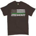 thumbnail image 1 of Tee Hunt Sheriff Distressed American Flag T-Shirt First Responders Patriotic Men's Tee, Brown, X-Large, 1 of 5