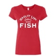 thumbnail image 1 of Tee Hunt Shut Up and Fish Cotton T-Shirt Funny Fishing, Red, 3X-Large, 1 of 5