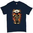 thumbnail image 1 of Tee Hunt Skeleton Rider T-shirt Route 66 Chopper Biker From Hell Outlaw Men's Tee, Navy Blue, 5X-Large, 1 of 5